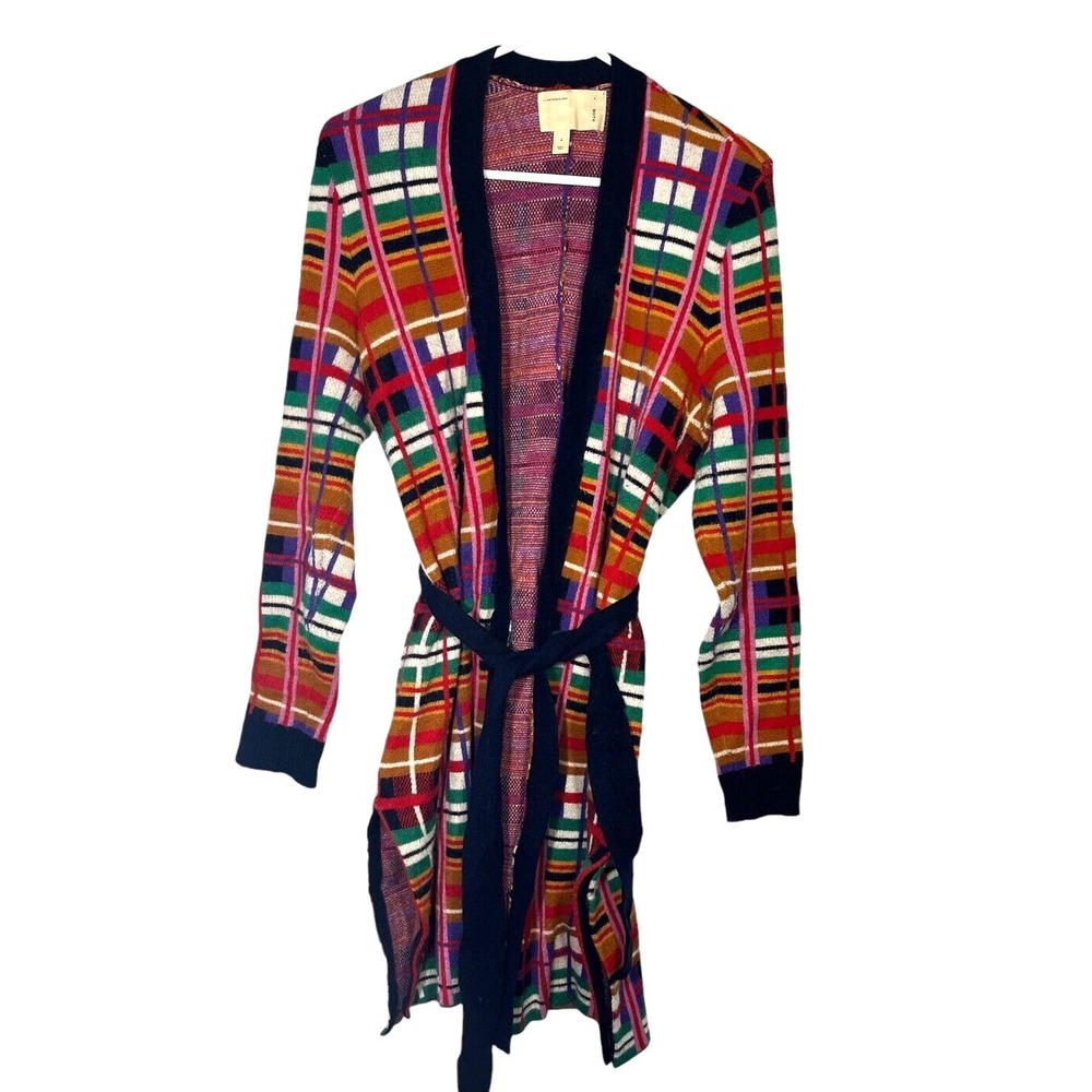 Moth by Anthropologie Women's Long Open Front Cardigan Duster Sweater S